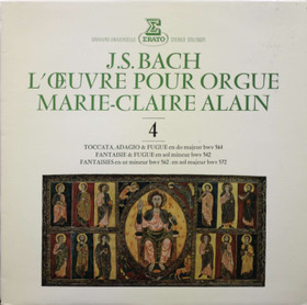 J.S.Bach / Marie-Claire Alain: L'Œuvre Pour Orgue LP (Käyt)