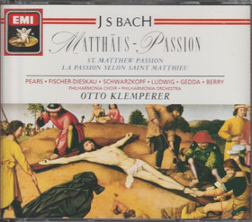 JS Bach / Pears /Fischer-Dieskau /Klemperer: Matthäus-Passion 3CD Käyt