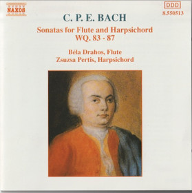 C. P. E. Bach: Sonatas For Flute And Harpsichord WQ. 83 - 87. CD. Käyt