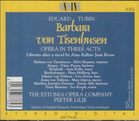 Eduard Tubin / Peeter Lilje: Barbara von Tisenhusen 2CD (Käyt)