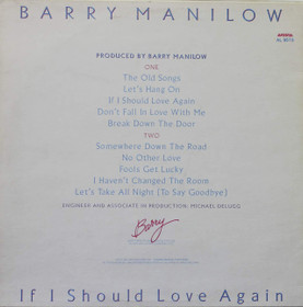 Barry Manilow: If I Should Love Again LP (Käyt)