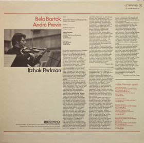 Bartók / Perlman / Previn: Violinkonzert Nr.2. LP (Käyt)