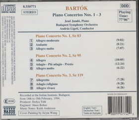 Bartók: Piano Concertos Nos. 1-3. CD (Käyt)