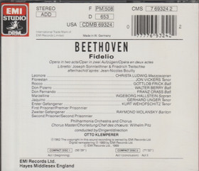 Beethoven / Christa Ludwig / Jon Vickers / Otto Klemperer: Fidelio 2CD