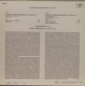 Beethoven / Perlman: Violinsonate Nr 4 A-moll, Op. 23 LP (Käyt)