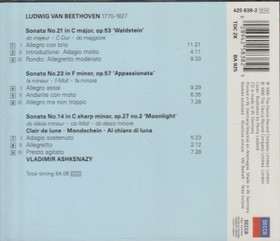 Beethoven / Vladimir Ashkenazy: Moonlight CD (Käyt)