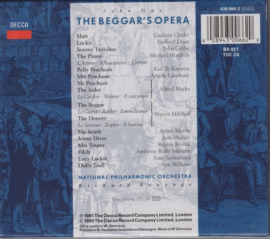 John Gay / Te Kanawa / Sutherland /Bonynge: The Beggar's Opera 2CD Box