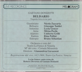 Donizetti / Gencer / Grilli / Taddei / Gavazzeni: Belisario 2CD (Käyt)