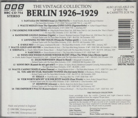 Vintage Collection: Berlin 1926-1929 -  A Paradise Lost CD (Käyt)
