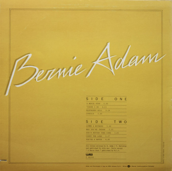 Bernie Adam: Bernie Adam LP (Käyt)
