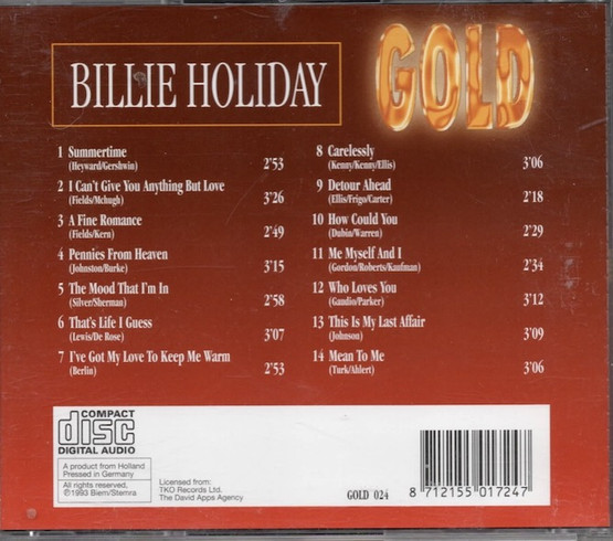 Billie Holiday: Gold CD (Käyt)