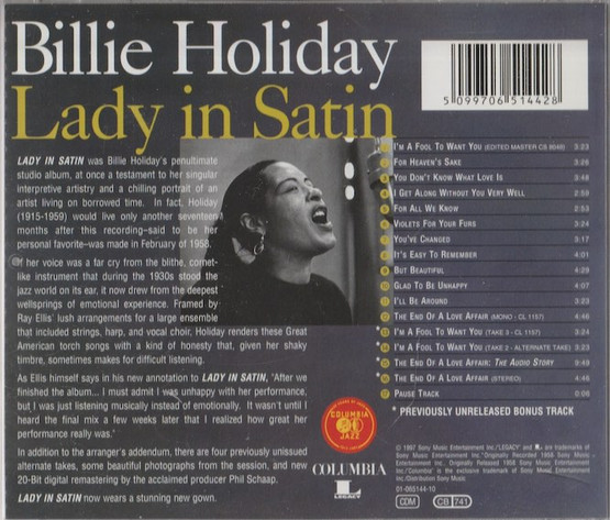 Billie Holiday / Ray Ellis And His Orchestra: Lady In Satin CD (Käyt)