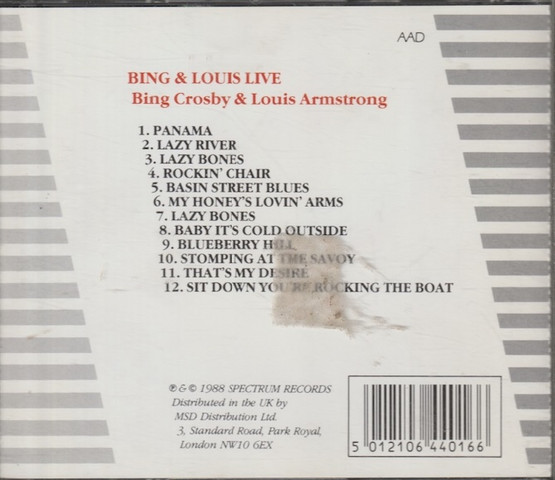 Bing Crosby & Louis Armstrong: Bing & Louis Live CD (Käyt)