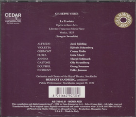 Verdi / Björling / Schymberg /Molin / Sandberg: La Traviata 2CD (Käyt)