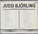 Jussi Björling: Live Recordings 1929-1960 CD (Käyt)