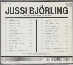 Jussi Björling: Live Recordings 1929-1960 CD (Käyt)