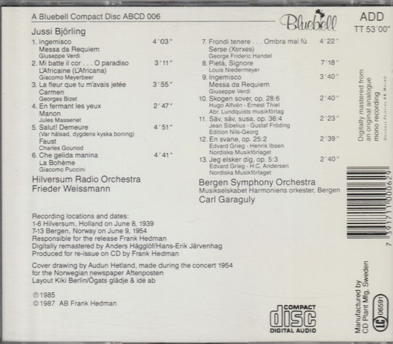 Jussi Björling: Live in Holland 1939 & Norway 1954 CD (Käyt)