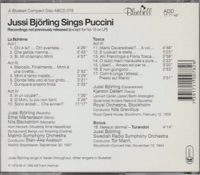 Jussi Björling Sings Puccini CD (Käyt)