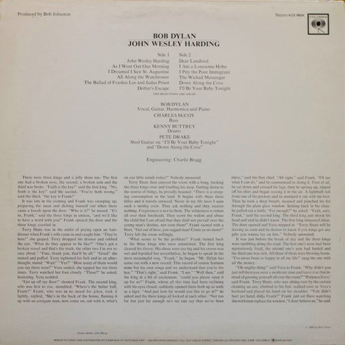 Bob Dylan: John Wesley Harding LP (Käyt)