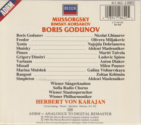 Mussorgsky / Rimsky-Korsakov / Karajan: Boris Godunov 3CD Box (Käyt)