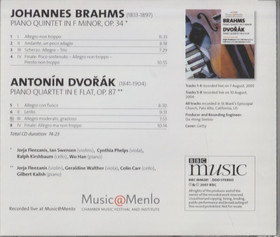 Brahms / Dvořák: Piano Quintet / Piano Quartet CD (Käyt)