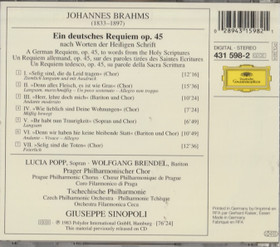 Brahms / Popp / Brendel / Sinopoli: Ein Deutsches Requiem CD (Käyt)