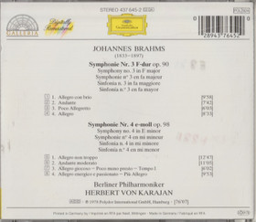 Brahms / Herbert von Karajan: Symphonien Nos. 3 & 4. CD (Käyt)
