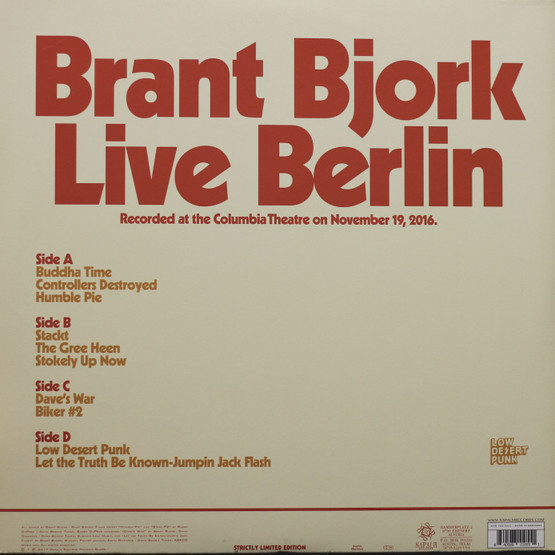 Brant Bjork: Europe '16. 2LP (Käyt)