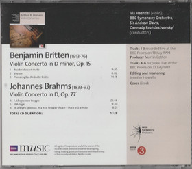 Britten & Brahms: Violin Concertos CD (Käyt)