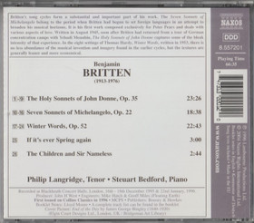 Britten / Langridge / Bedford: The English Song Series 7. CD (Käyt)
