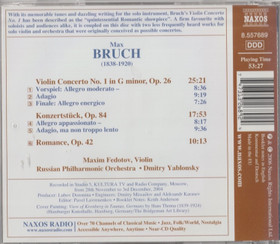 Bruch: Violin Concerto No. 1 / Konzertstück / Romance CD (Käyt)