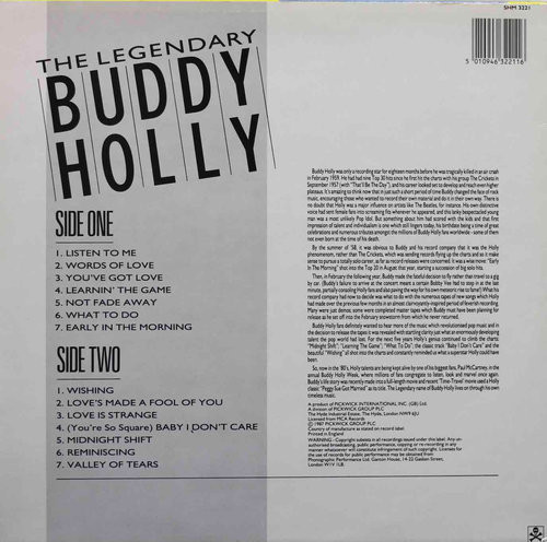 Buddy Holly: The Legendary Buddy Holly LP (Käyt)