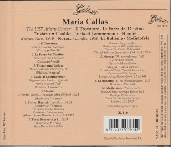 Maria Callas: The 1957 Athens Concert CD (Käyt)