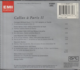 Maria Callas / Georges Prêtre: Callas à Paris, Arias II. CD. (Käyt)