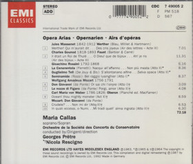 Massenet / Gounod / Rossini / Mozart / Weber / Callas: Opera Arias CD