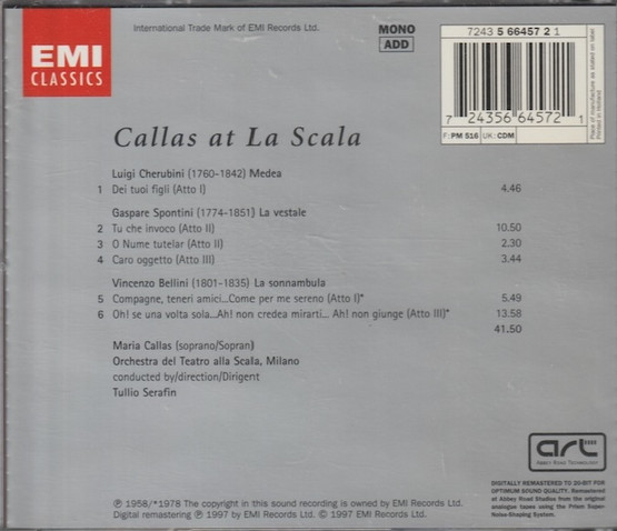 Maria Callas / Tullio Serafin: Callas At La Scala CD (Käyt)