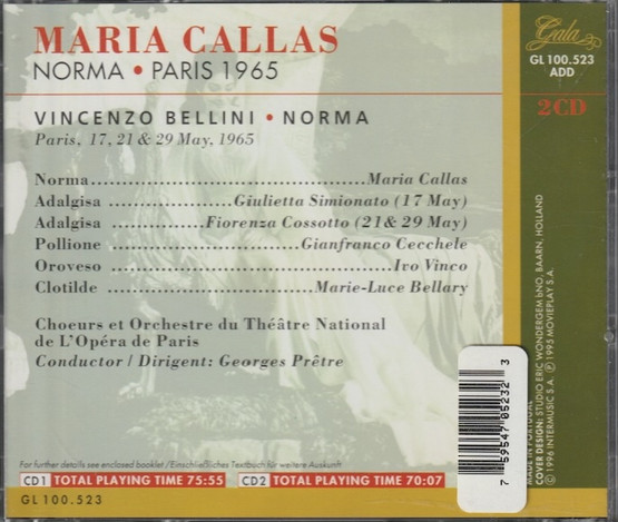 Bellini / Callas / Simionato / Cossotto / Pretre: Norma 2CD (Käyt)