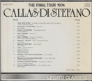 Callas / Di Stefano Recital 1974  - The Final Tour 1974 CD (Käyt)