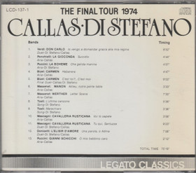 Callas / Di Stefano Recital 1974  - The Final Tour 1974 CD (Käyt)