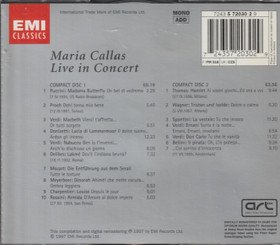 Maria Callas: Live In Concert 2CD (Käyt)
