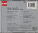 Maria Callas: Live In London 1958 And 1959 CD (Käyt)