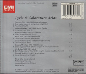 Maria Callas / Tullio Serafin: Lyric and Coloratura Arias CD (Käyt)