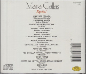 Maria Callas: Recital CD (Käyt)