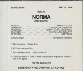 Bellini / Callas / Cossotto / Prêtre: Norma (Highlights) CD (Käyt)