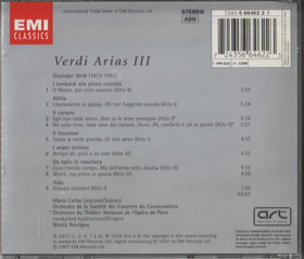Maria Callas: Verdi Arias III. CD (Käyt)