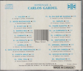 Carlos Gardel: Homenaje A Carlos Gardel CD (Käyt)