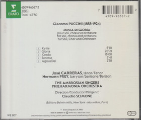 Puccini / José Carreras / Prey / Scimone: Messa Di Gloria CD (Käyt)