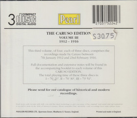 Enrico Caruso: The Caruso Edition - Volume III 1912-1916. 3CD (Käyt)