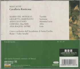 Mascagni / Del Monaco / Tullio Serafin: Cavalleria Rusticana CD (Käyt)