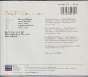 Mascagni /Tebaldi /Björling  /Bastianini: Cavalleria Rusticana CD Käyt
